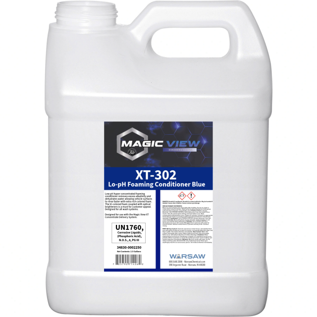 2.5 size container of magic view XT-302 Lo-pH Foaming Conditioner Blue
