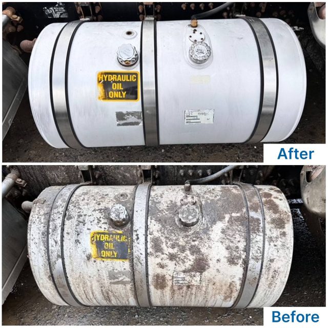 power wash before and after cylinder
